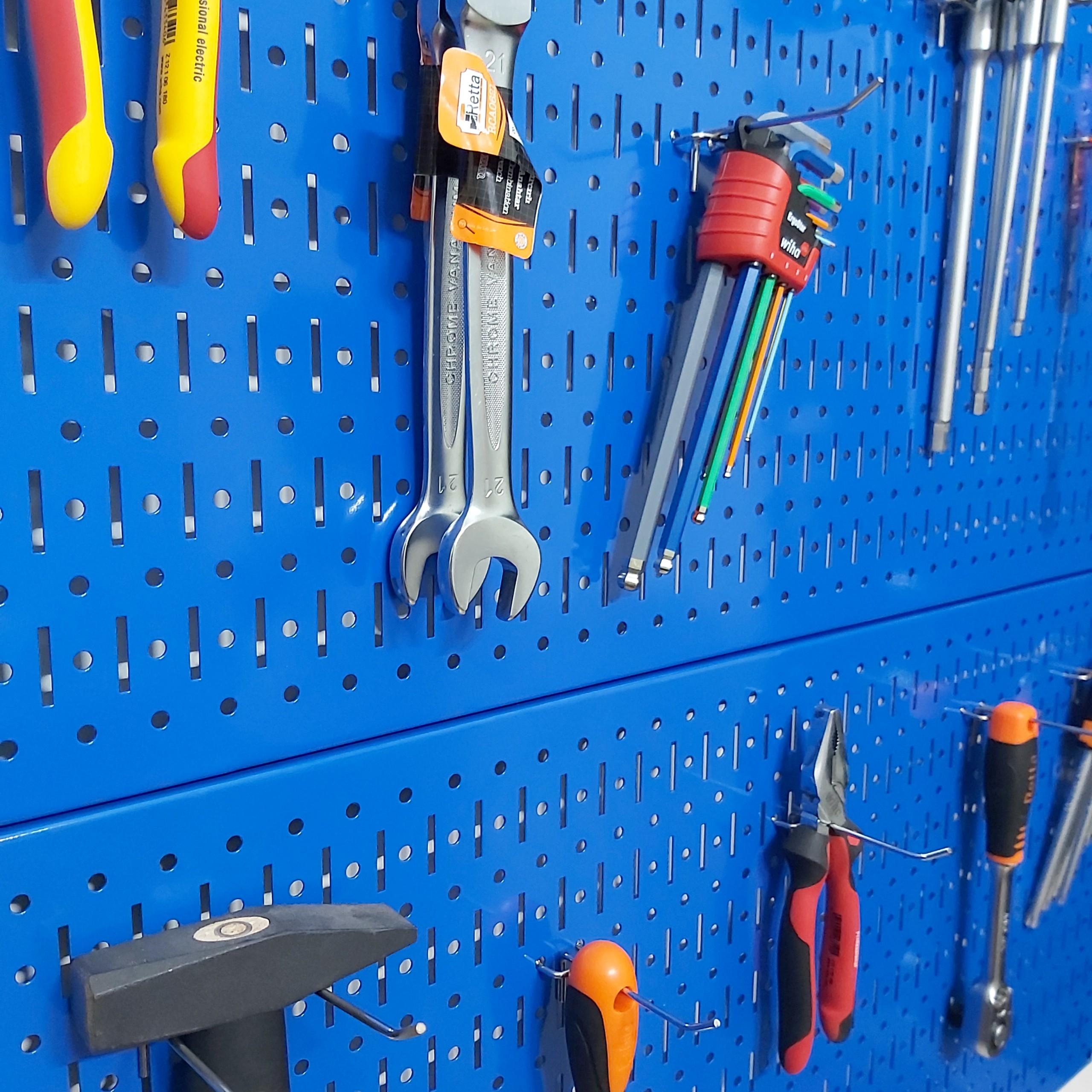 Tấm lưới pegboard đôi  màu xanh treo tường - 2 tấm