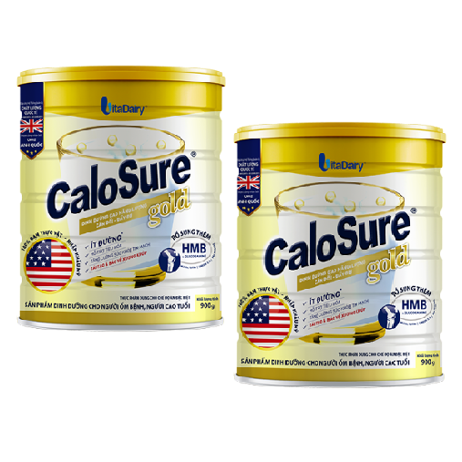 Combo Sữa bột Calosure Gold Ít Đường 900g-Cho người lớn tuổi có vấn đề về tiêu hóa, tim mạch và xương khớp