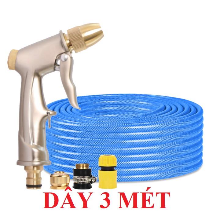️Evoucher Bộ dây vòi xịt nước rửa xe, tưới cây , tăng áp 3 lần,loại 3m, 5m 206701-1 đầu đồng,cút nhựa,nối đồng+ đai
