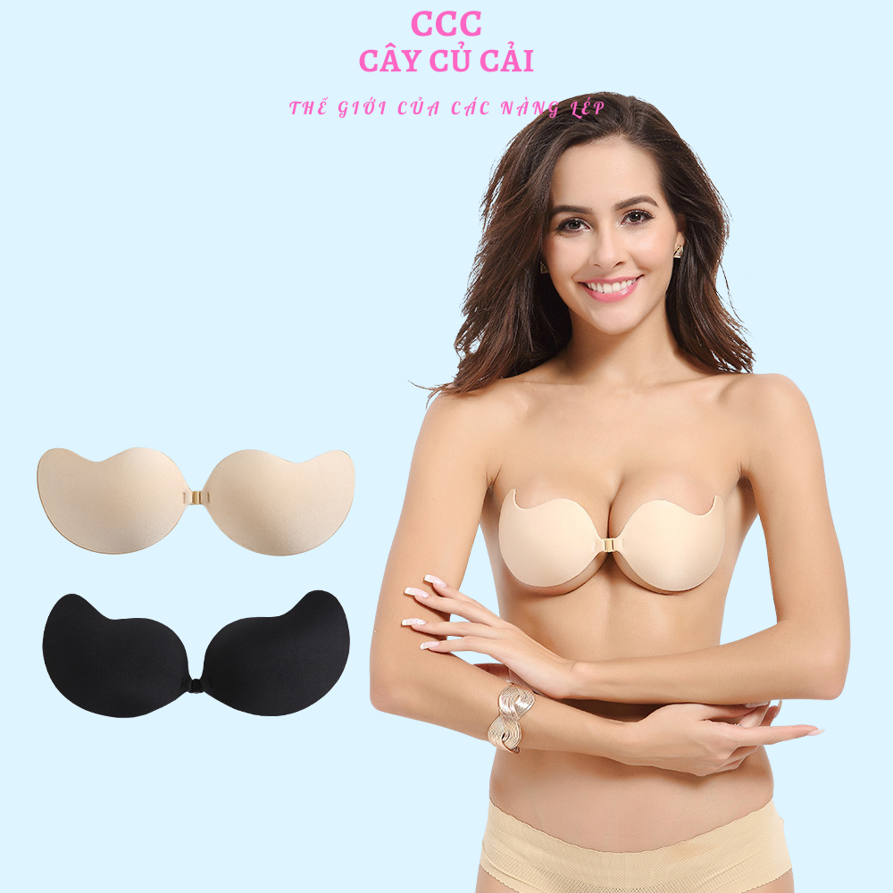 Miếng dán ngực cài trước, miếng dán nâng ngực, áo dán hình quả xoài tạo khe định hình vòng 1- CCC002