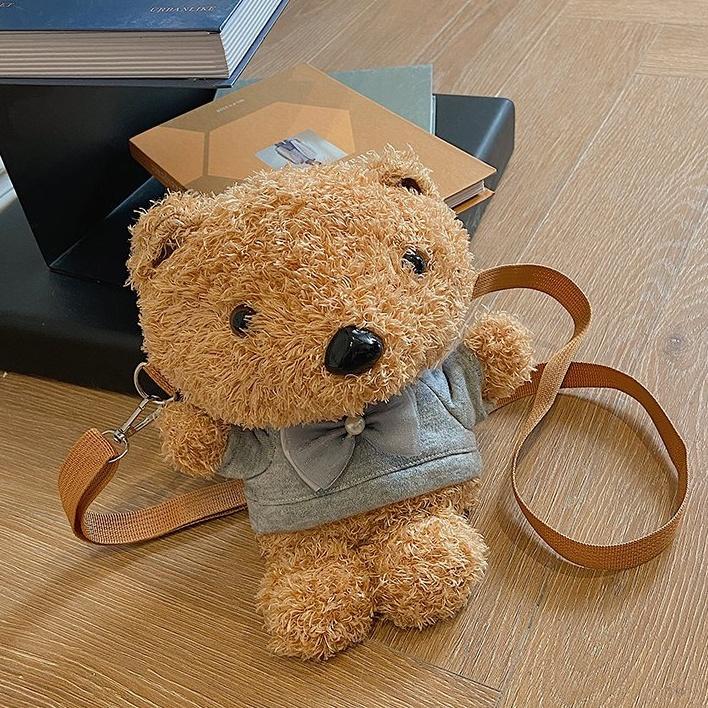 TÚI, BALO ĐỰNG TIỀN LÌ XÌ - Túi, balo đeo chéo đi học, đi chơi hình gấu Teddy phiên bản Hàn Quốc dễ thương, ngộ nghĩnh