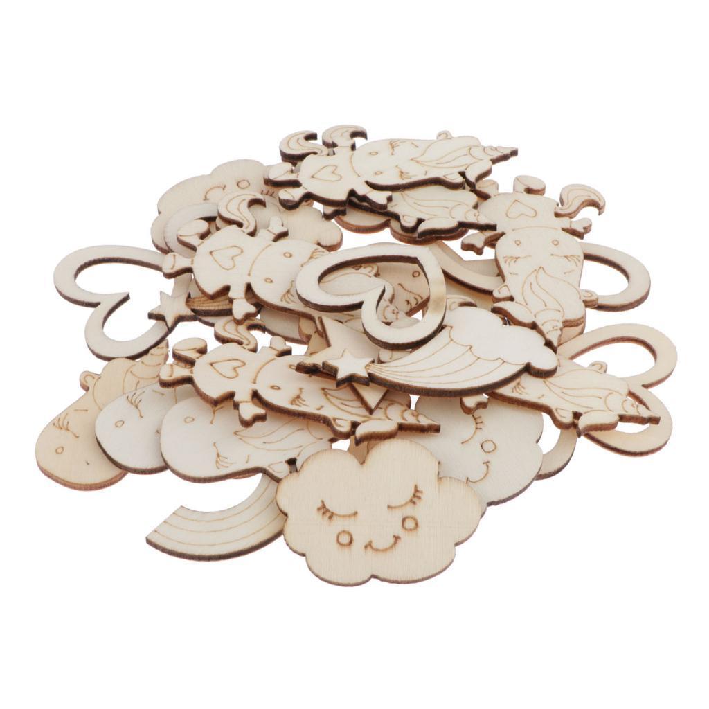 30x Bulk Wooden Shapes Blank Wood Hearts Art Craft Card Making