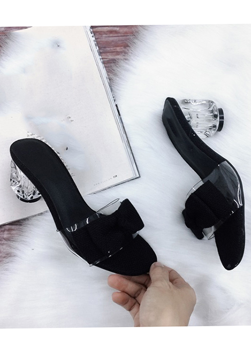 Guốc cao gót cao 5cm, gót mika nhập cực xinh phối nơ MT41