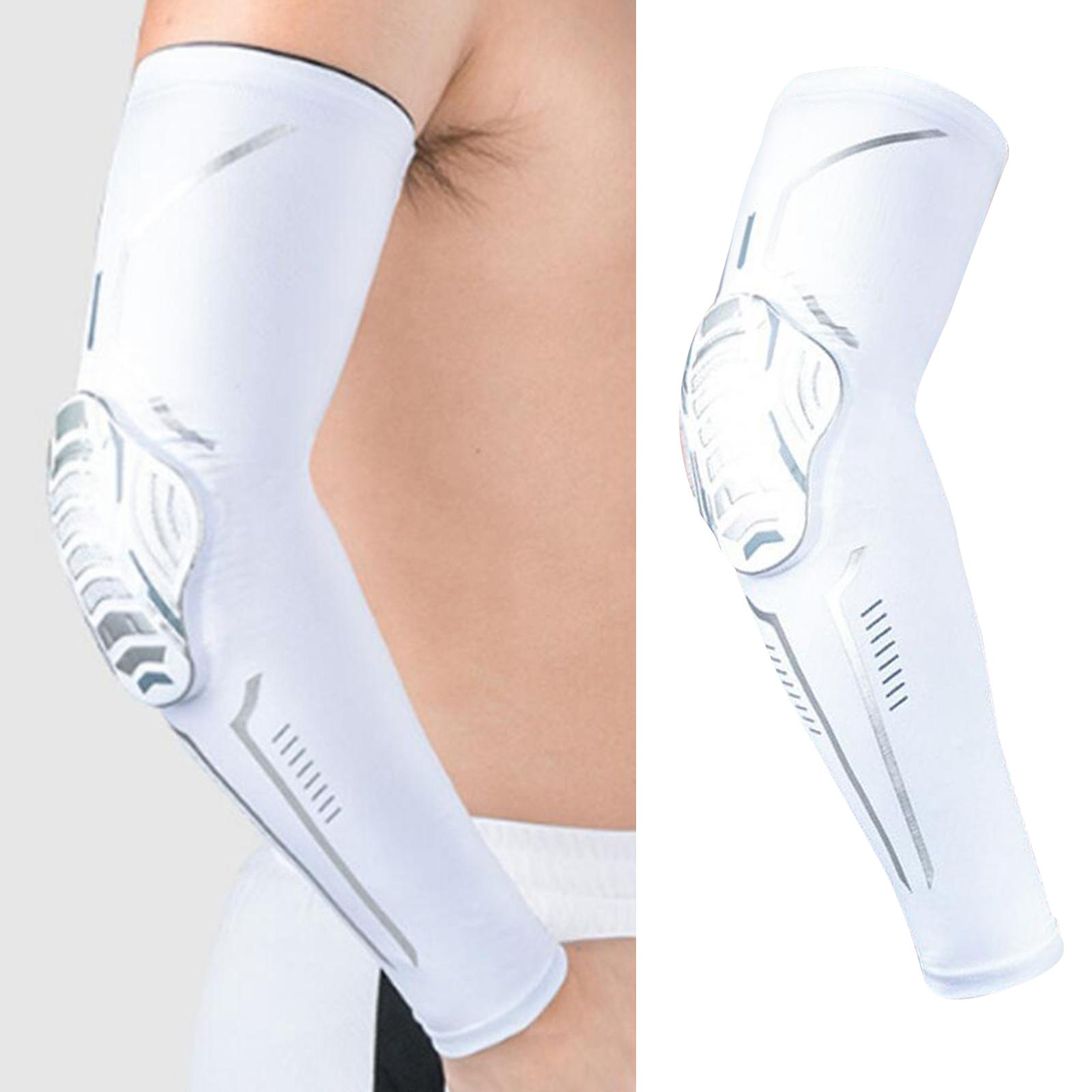 2xSkating Cycling Bike Adult Safety Guards Elbow Knee Pads Basketball Elbow White L