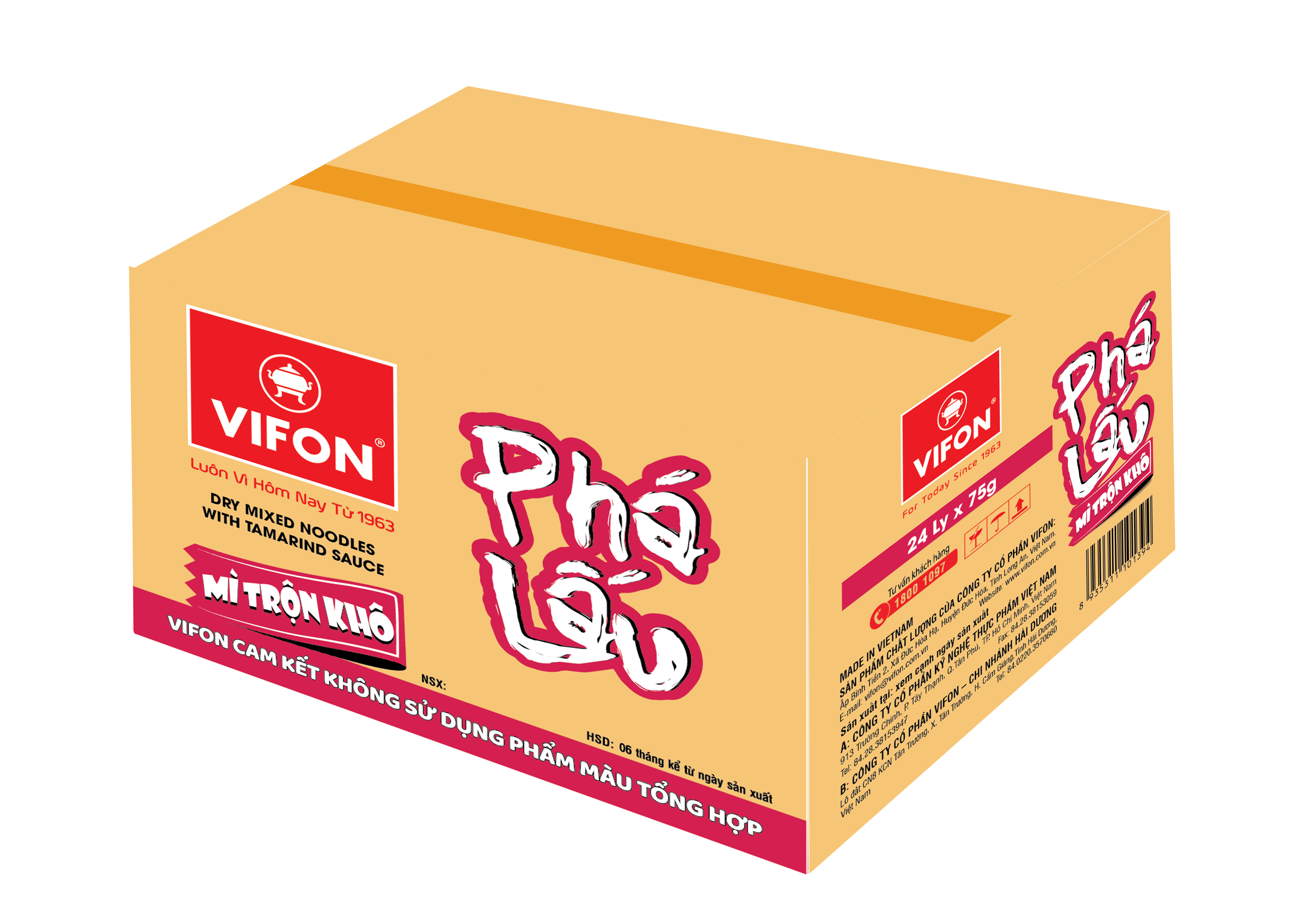 Thùng 24 Ly Mì Trộn Phá Lấu VIFON (75gr/ Ly)