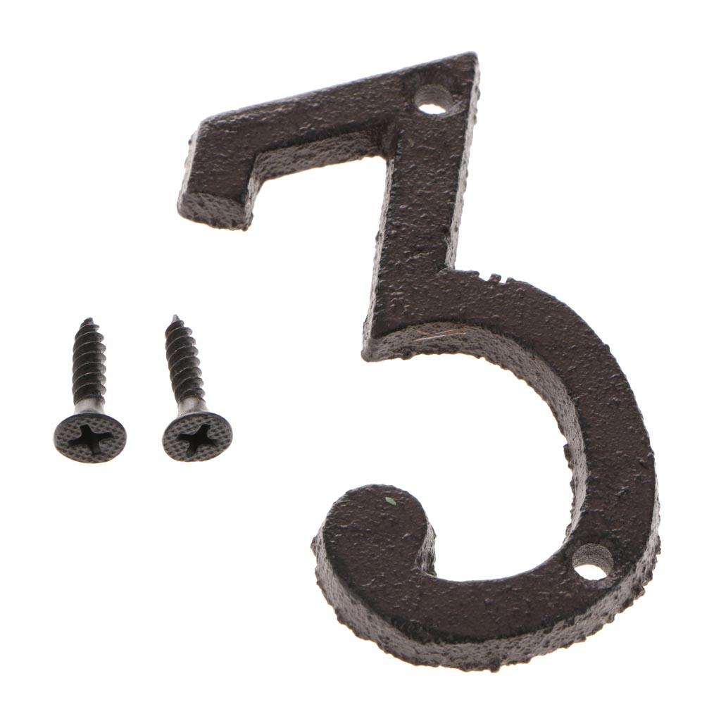 Wrought Iron Antique House Door 3 4 Number Sign Plaque DIY Letter Number