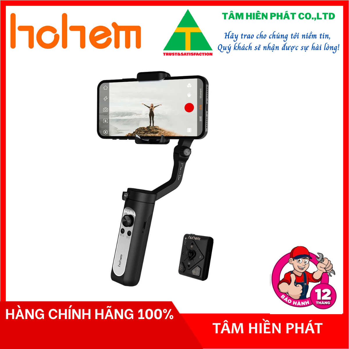 Hohem iSteady X2 - Tay Cầm Chống Rung (Gimbal) Điều Khiển Từ Xa Không Dây Cho Smartphone - Hàng chính hãng - Bảo hành 12 tháng