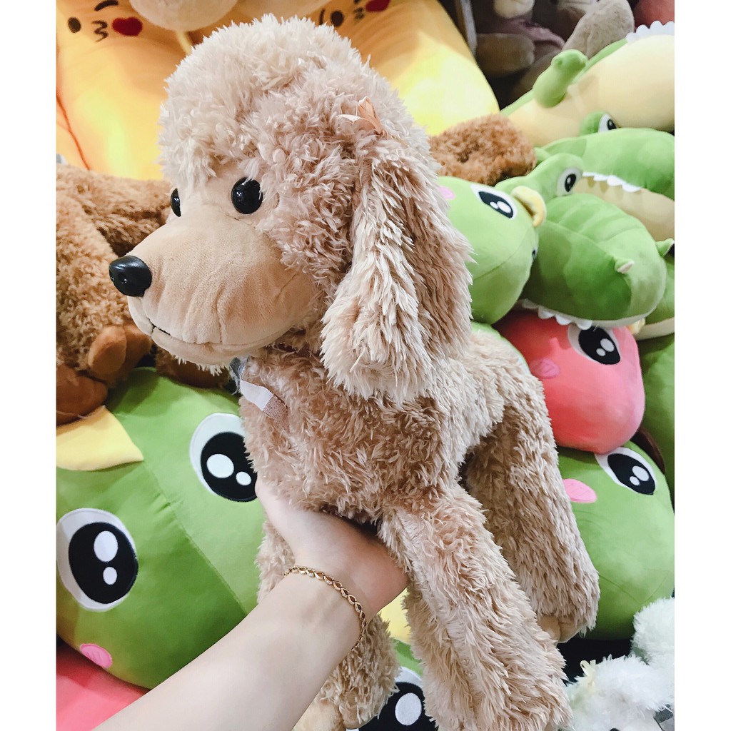 Gấu bông chó Poodle lông xù cao cấp, quà tặng thú nhồi bông hàng nhập khẩu