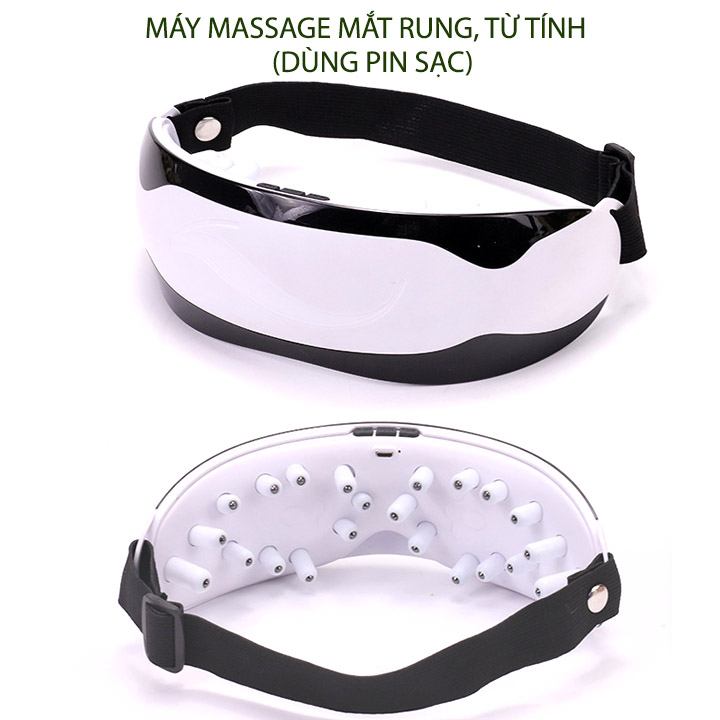 Máy massage mắt, rung 22 đầu từ tính, dùng pin sạc, nhiều chế độ rung