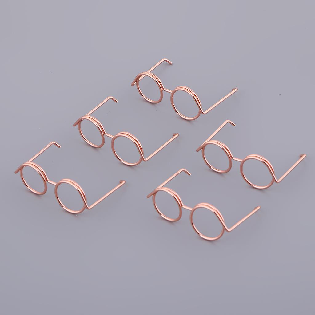 5pcs Eyeglass Shape Paper Clips Suit For Book Marker /Documents Binder Clips /Office Organizer