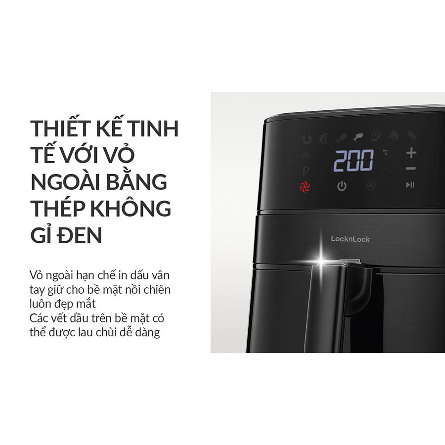 Nồi chiên không dầu LocknLock EJF284BLK - Hàng chính hãng