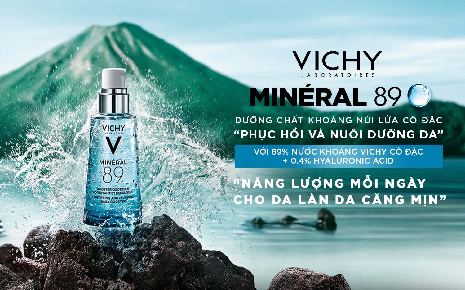 Set Dưỡng Chất Khoáng Cô Đặc Giúp Phục Hồi Và Bảo Vệ Da Vichy Minéral 89 50ml + 10ml