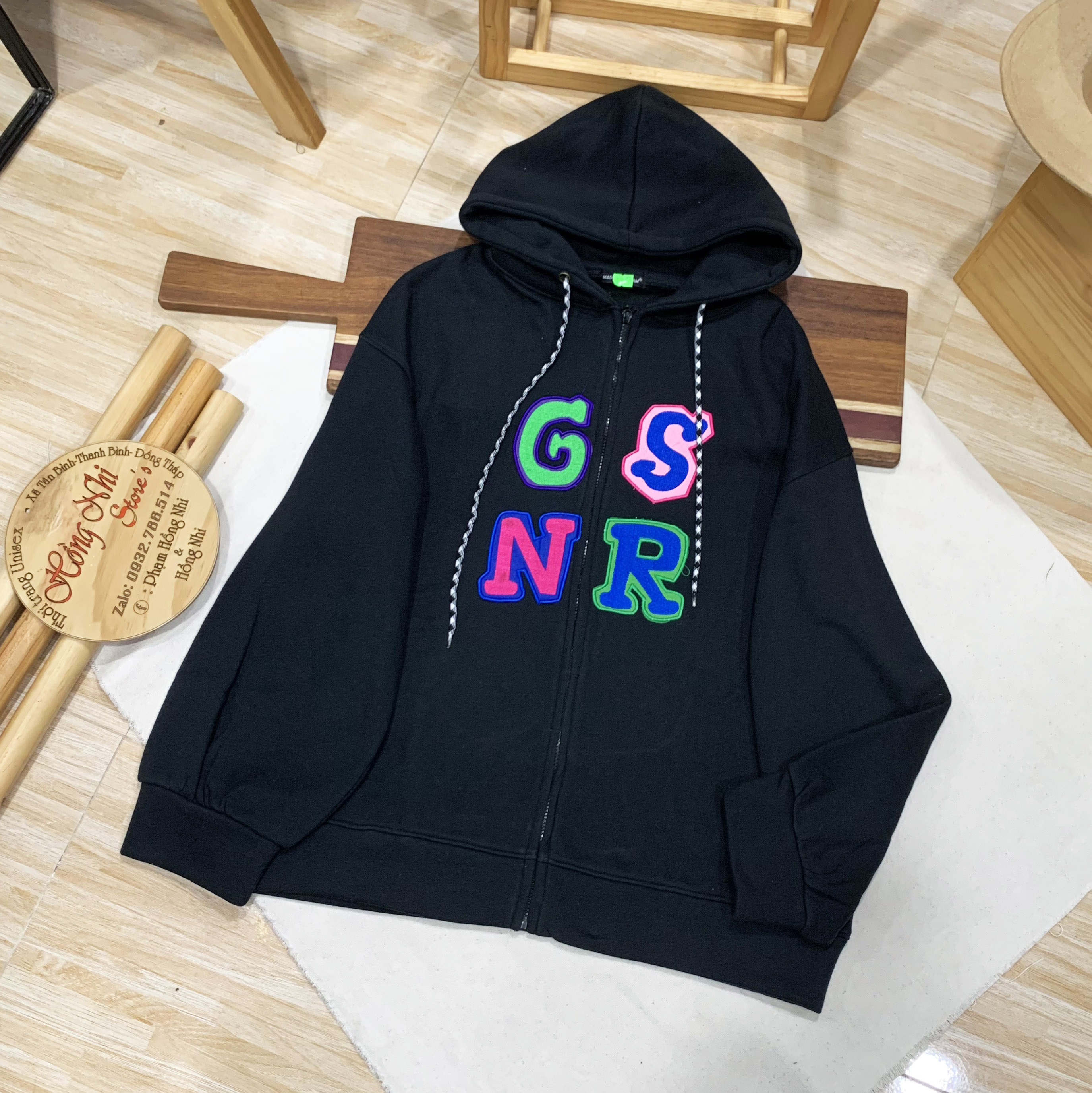 Áo Khoác Hoodie Zip Nỉ GSNR Tay Phồng Dây Kéo Dáng Rộng Nam Nữ Oversize Ulzzang Unisex - MM