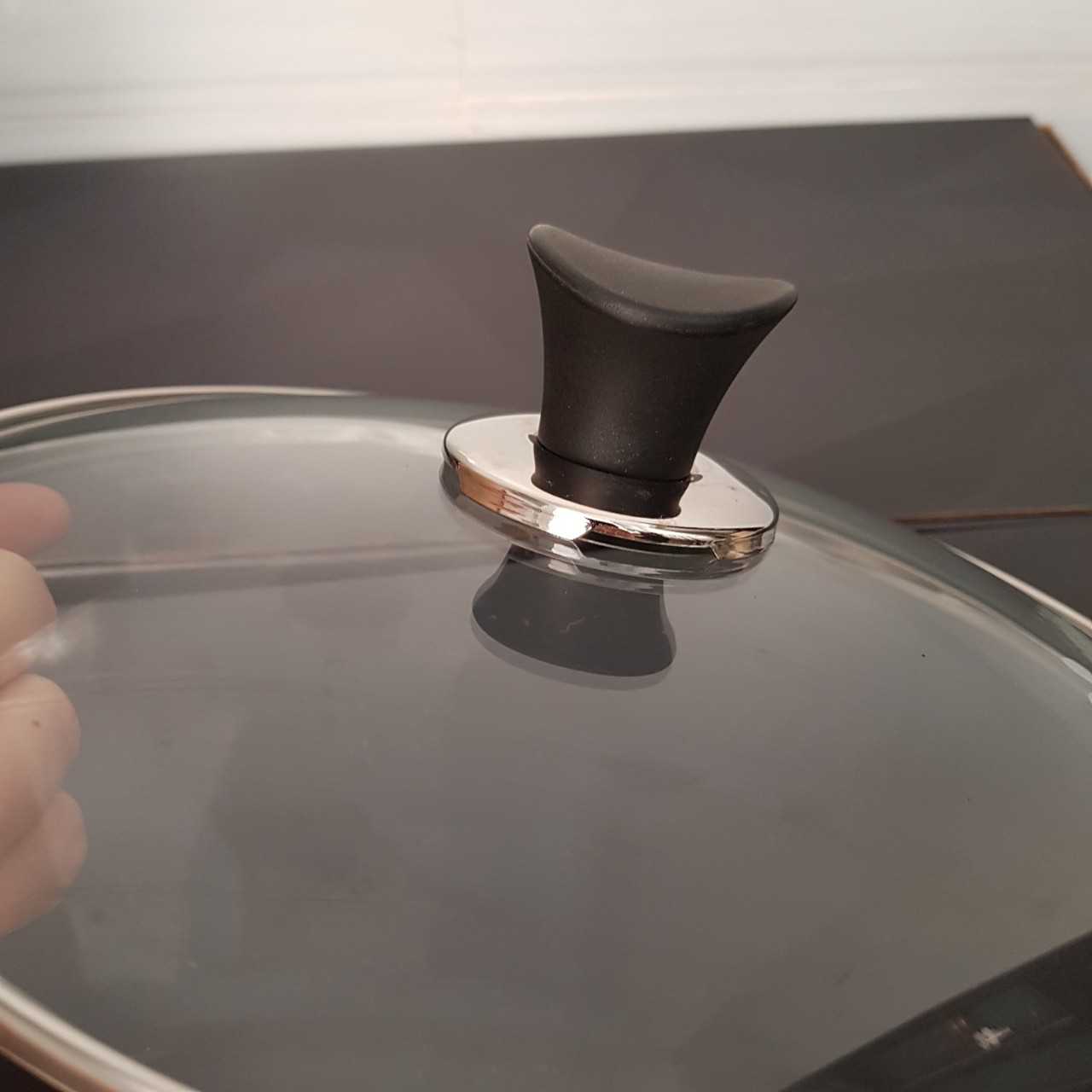 Nắp kính cường lực viền inox Hàn Quốc dùng cho nồi và chảo size 24cm 