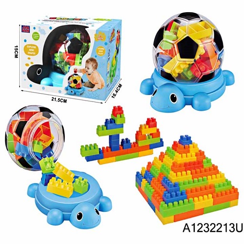 Đồ chơi xêp hình giúp bé phát triển trí thông minh 150 mảnh ghép to kèm hộp đựng hình con rùa