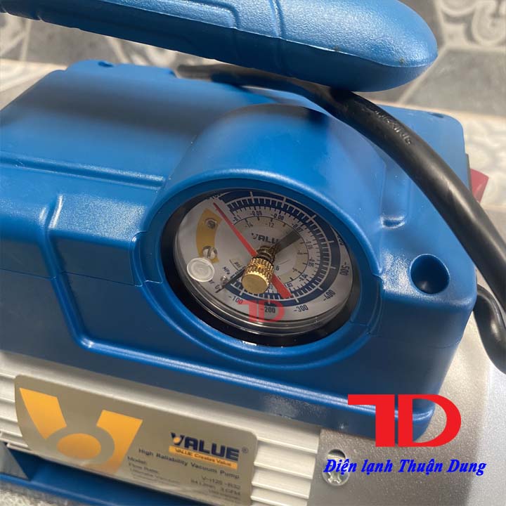 Máy hút chân không VALUE 3.0CFM V-I125 kèm đồng hồ báo áp và rờ le tự ngắt hàng chính hãng