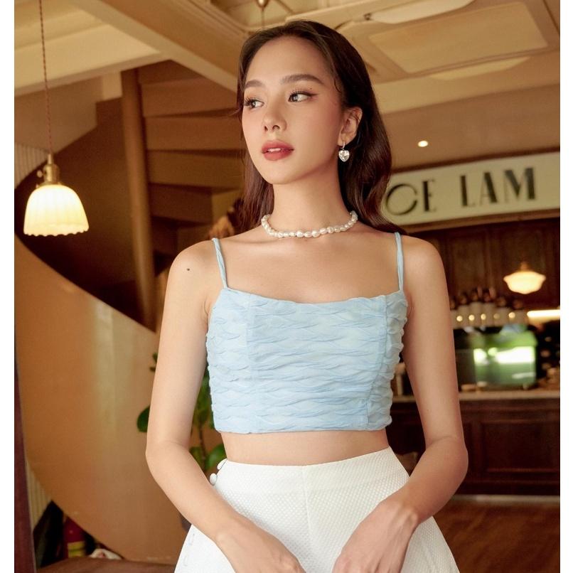 RECHIC Áo Lala dáng hai dây croptop trẻ trung gợi cảm phù hợp đi dạo phố