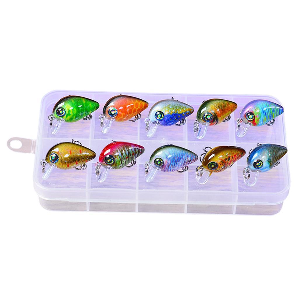 Floating Fishing Lures Hard Bait Micro Crankbait Bass Pike Minnow Baits Hook