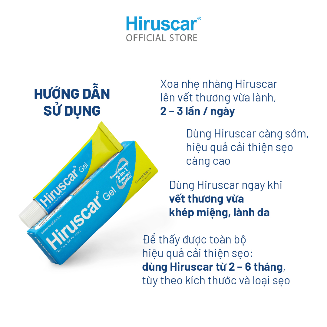 Gel Cải Thiện Sẹo Vừa, Sẹo Lõm, Sẹo Thâm Hiruscar 20G