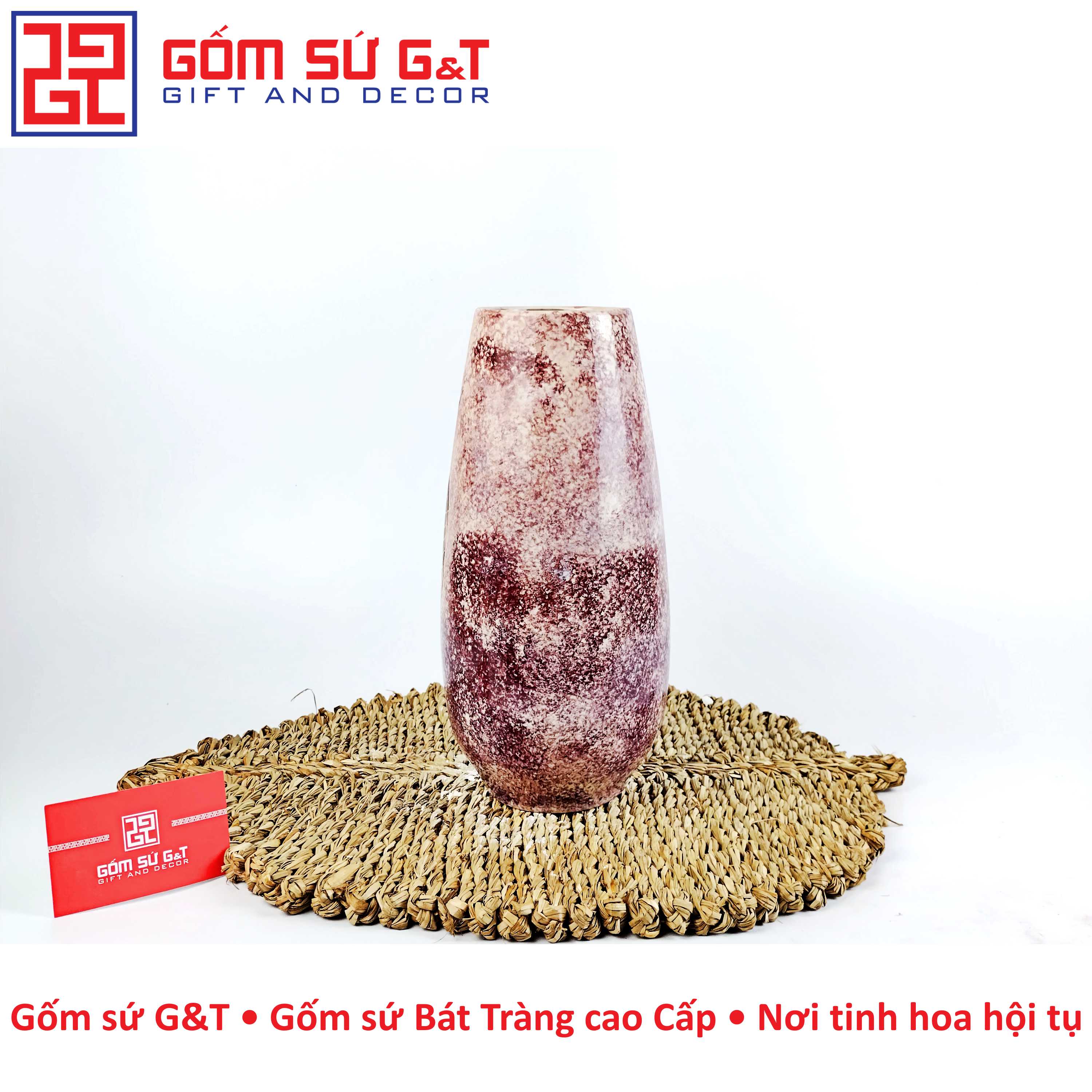 Lọ hoa bom miệng rộng hoa thiên điểu Gốm Sứ G&amp;T