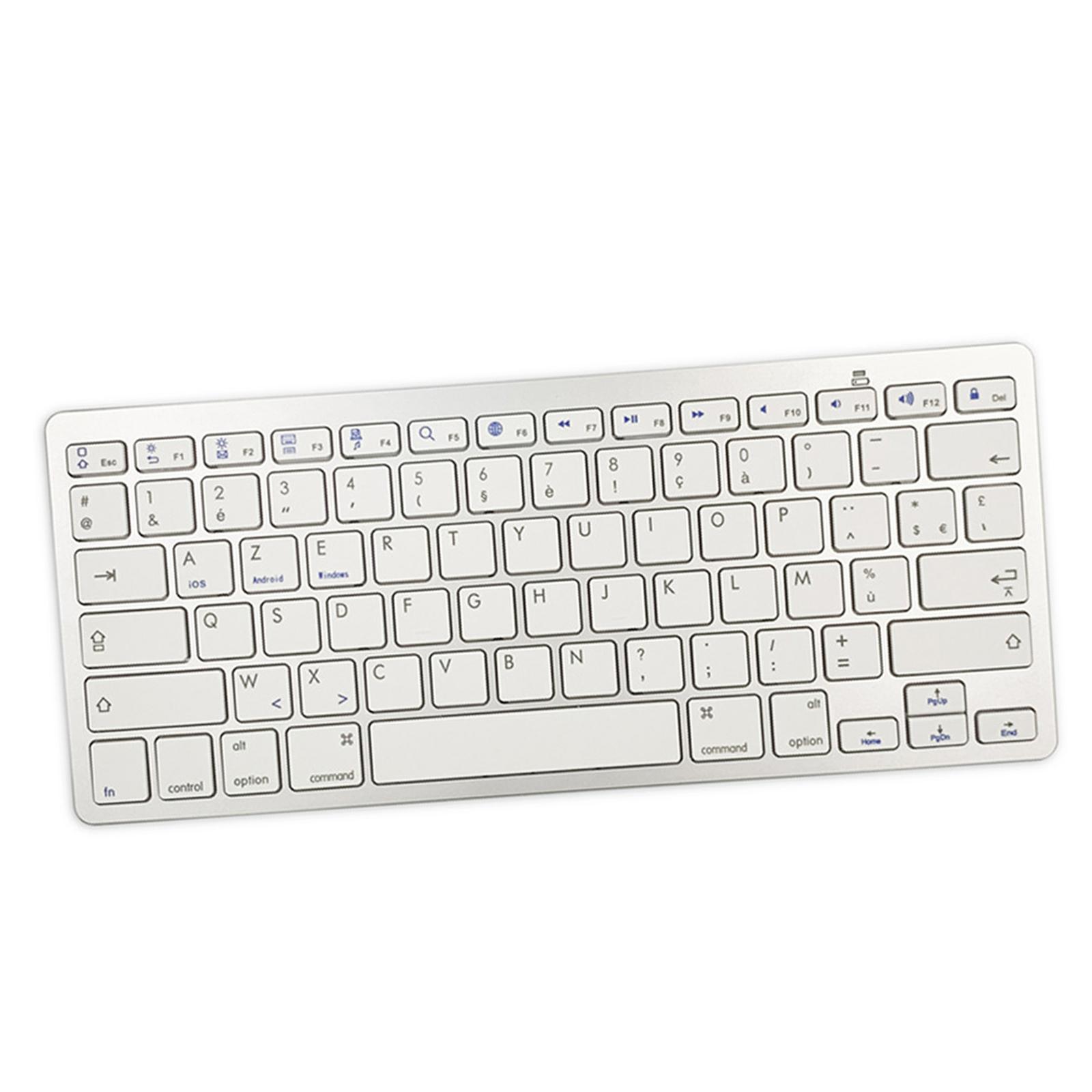 -Thin 78 Key Wireless Bluetooth Keyboard Keypad French for Computer