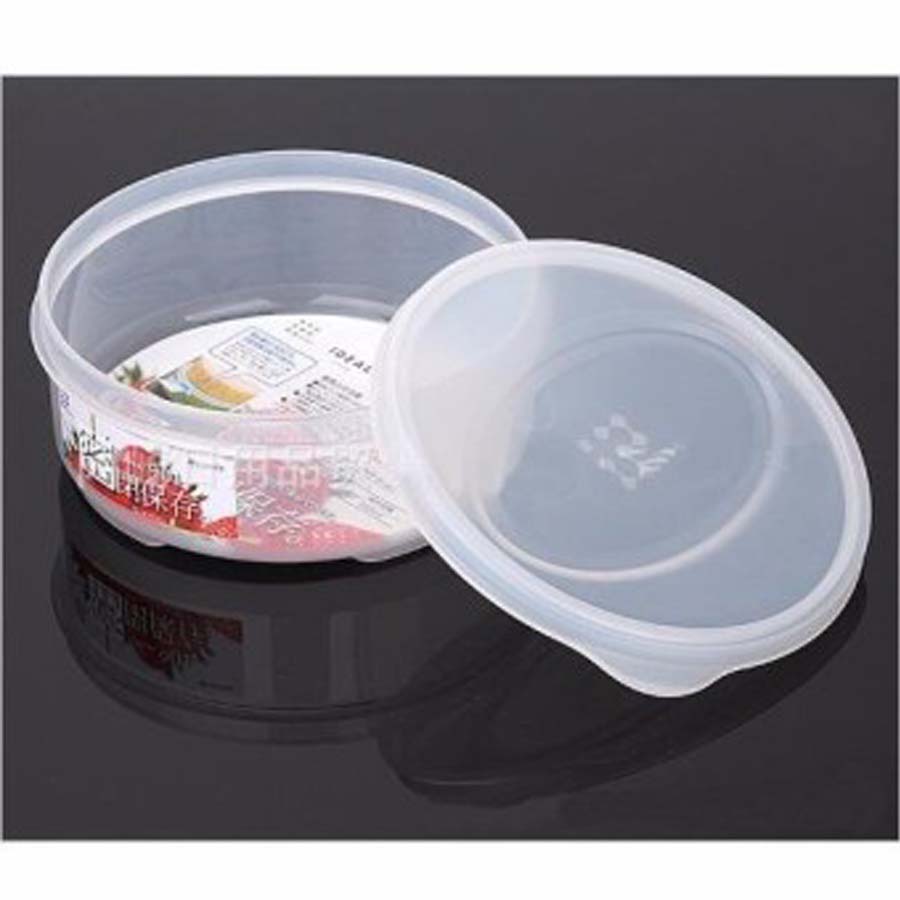 Bộ 2 hộp nhựa bảo quản thực phẩm đa năng 480ml loại tròn có nắp - Hàng Nội Địa Nhật