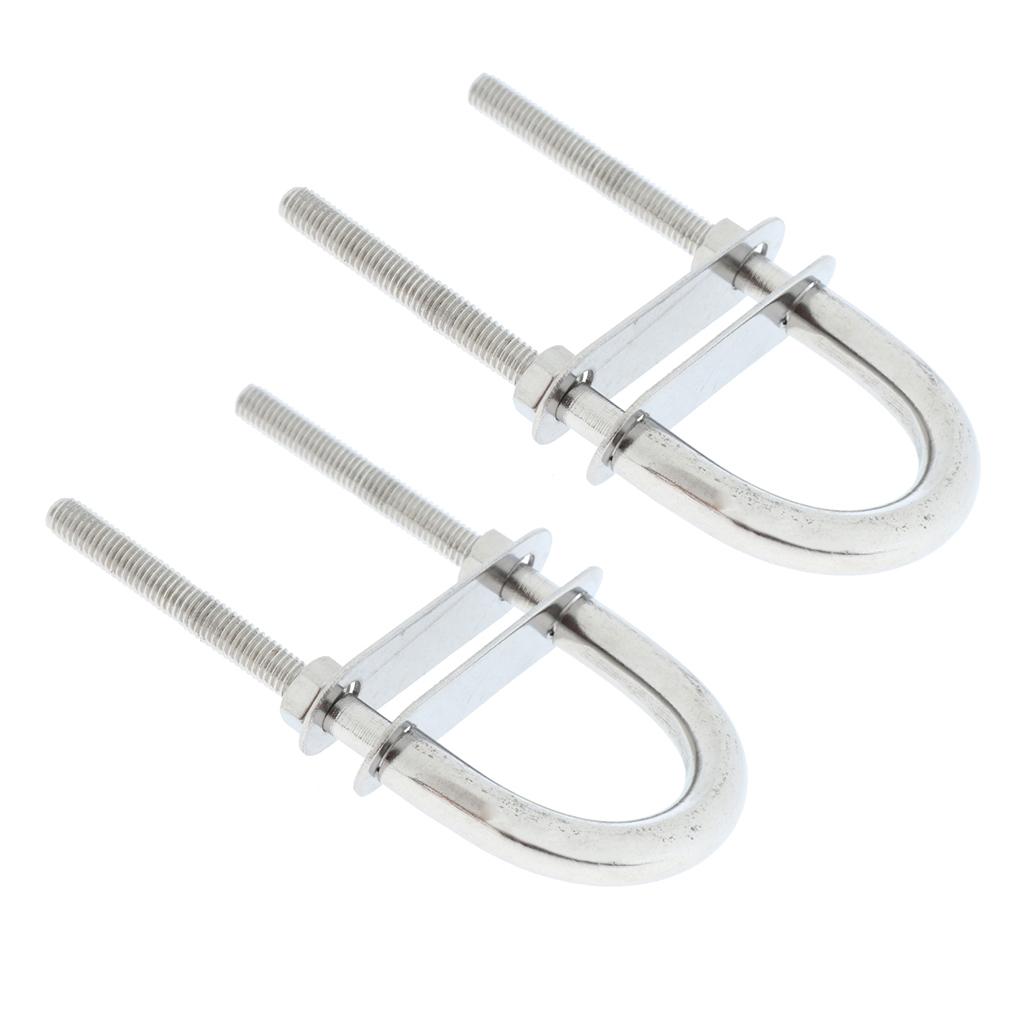 2 Pieces M5*78 Boat Bow Eye, Stern Eye / U-Bolt, Boat Parts, 100% 304-Stainless Steel
