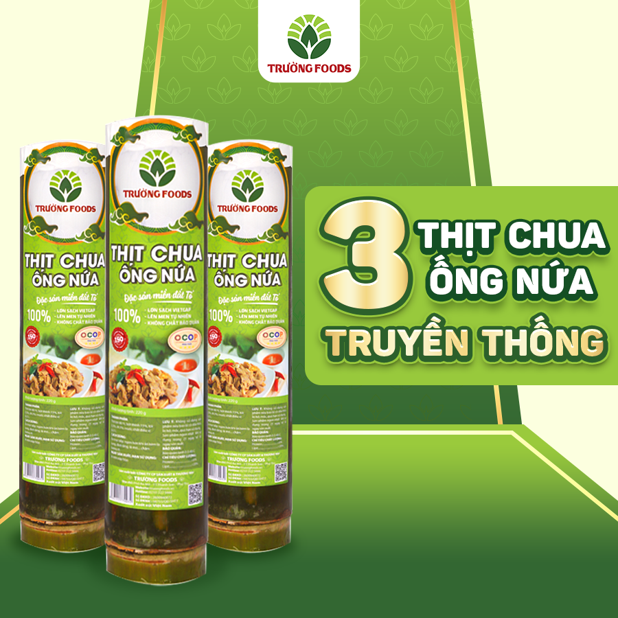 Combo 3 Thịt Chua Ống Nứa Truyền Thống Trường Foods 180g/Ống