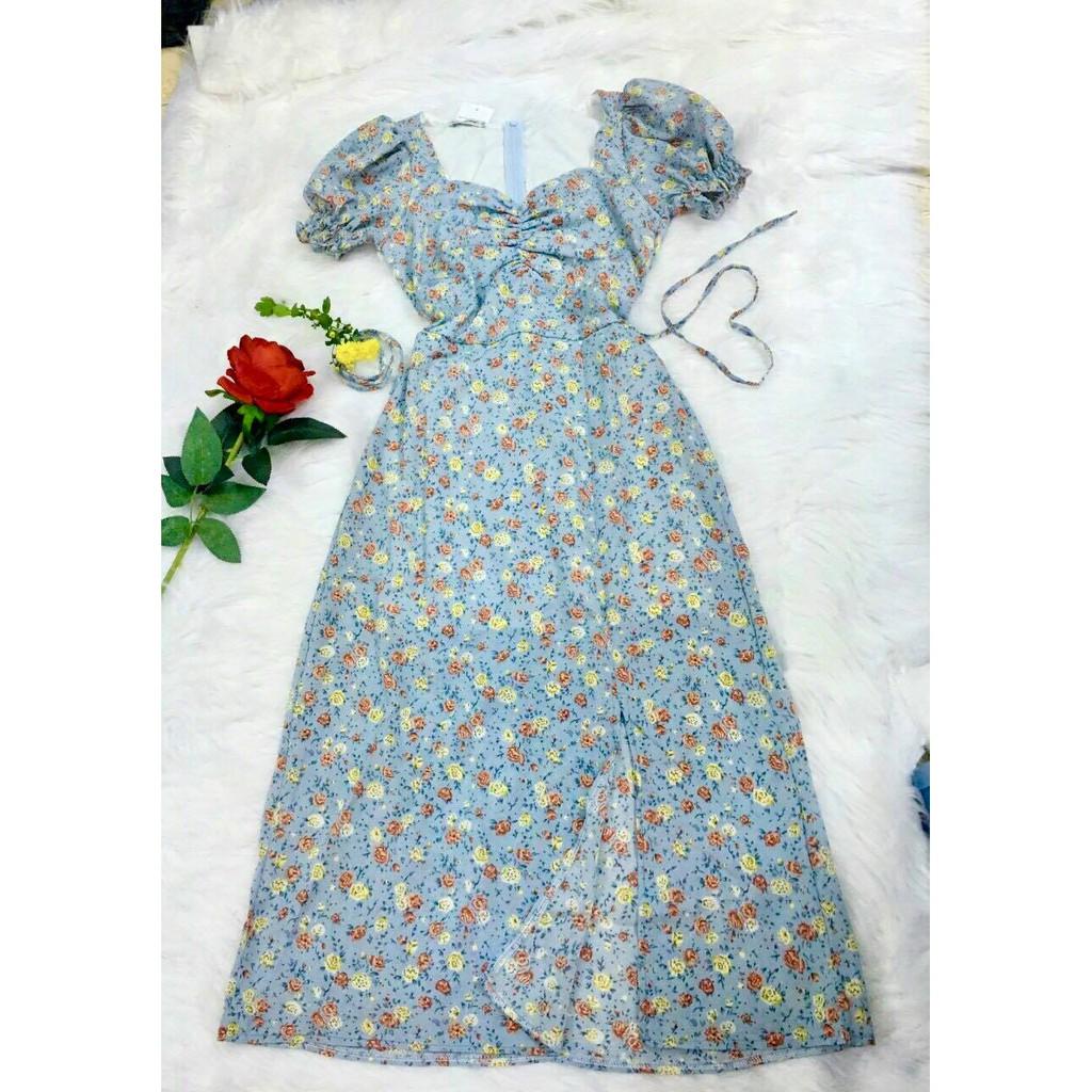 ĐẦM HOA NHÍ XANH VÀNG – TIỂU THƯ XẺ ĐÙI TAY PHỒNG – ĐẦM DẠO PHỐ - GD078