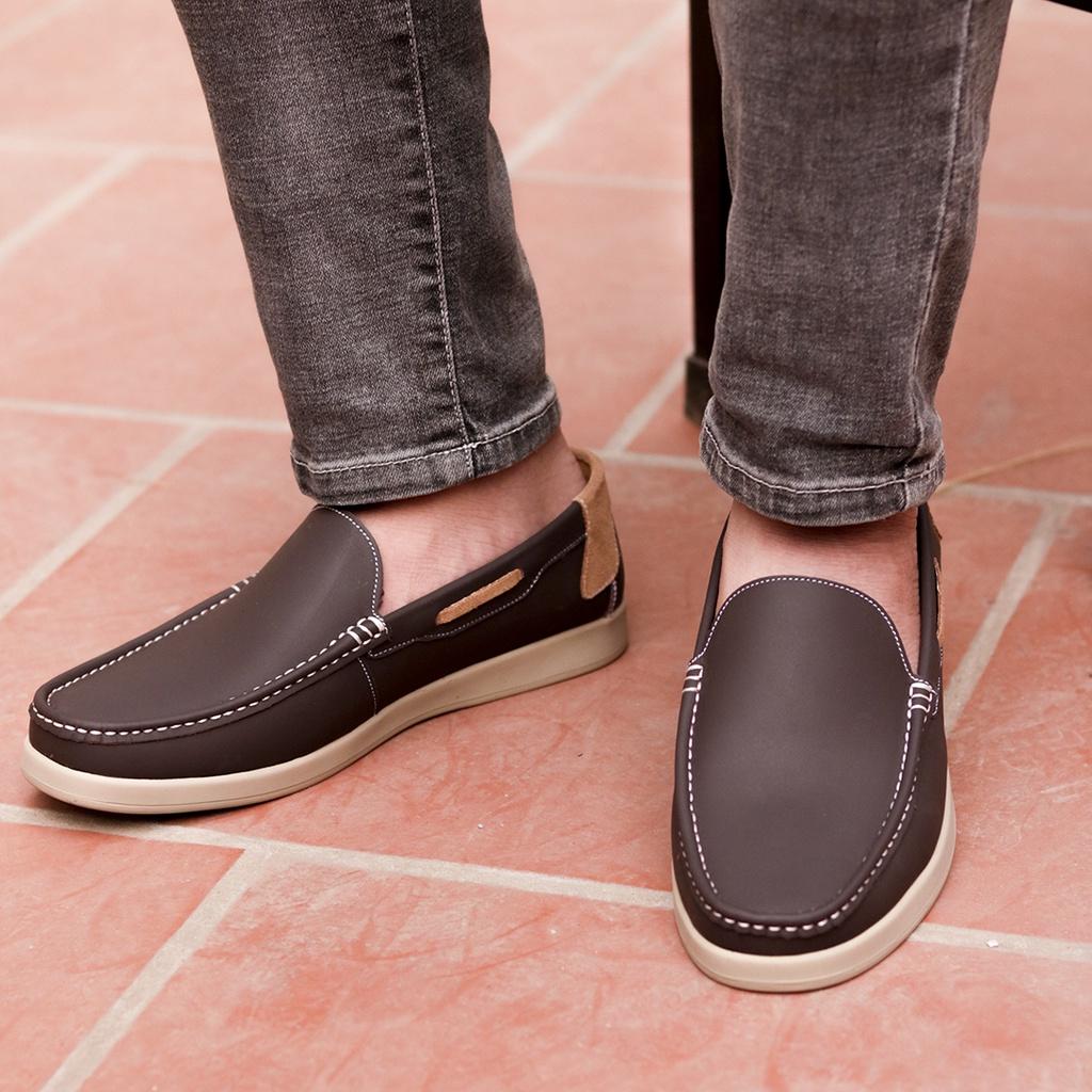 Giày tây nam công sơ da bò thật dành cho người trẻ, trung niên, Công sở đế bệt siêu nhẹ và êm chân