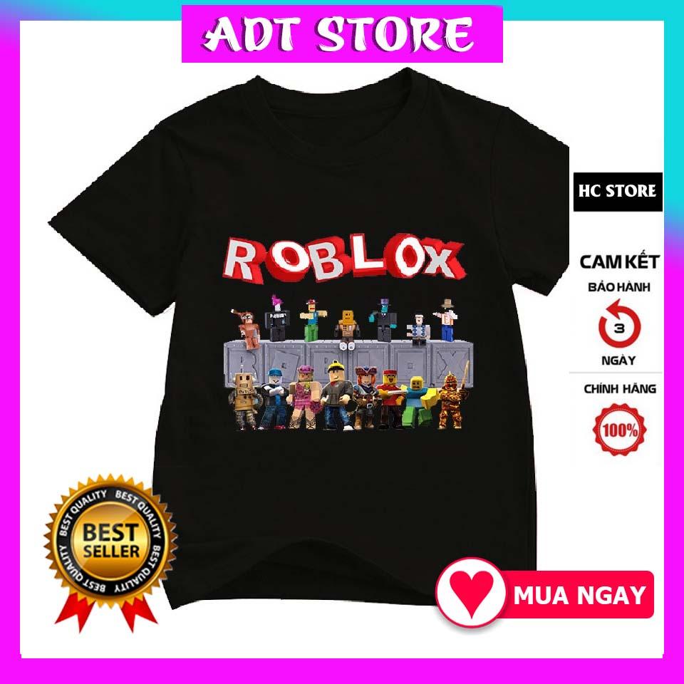 Áo thun trẻ em in hình game roblox màu đen và trắng độc đẹp giá rẻ