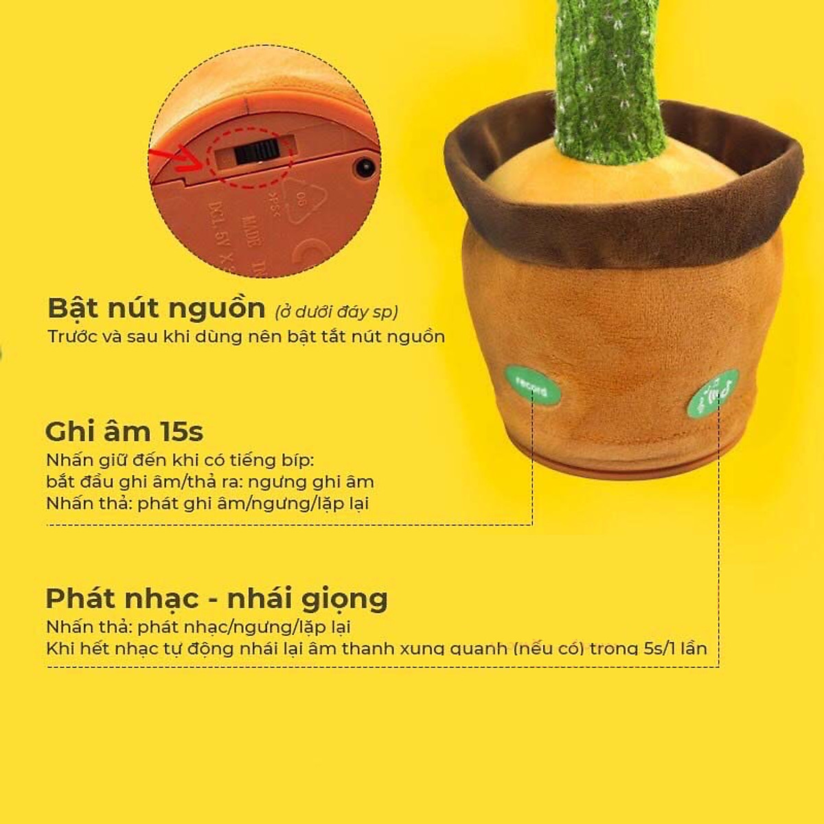 Cây Xương Rồng Nhảy Múa, Loại 120 Bài Hát Vui Nhộn, Đồ Chơi Trẻ Em HT SYS