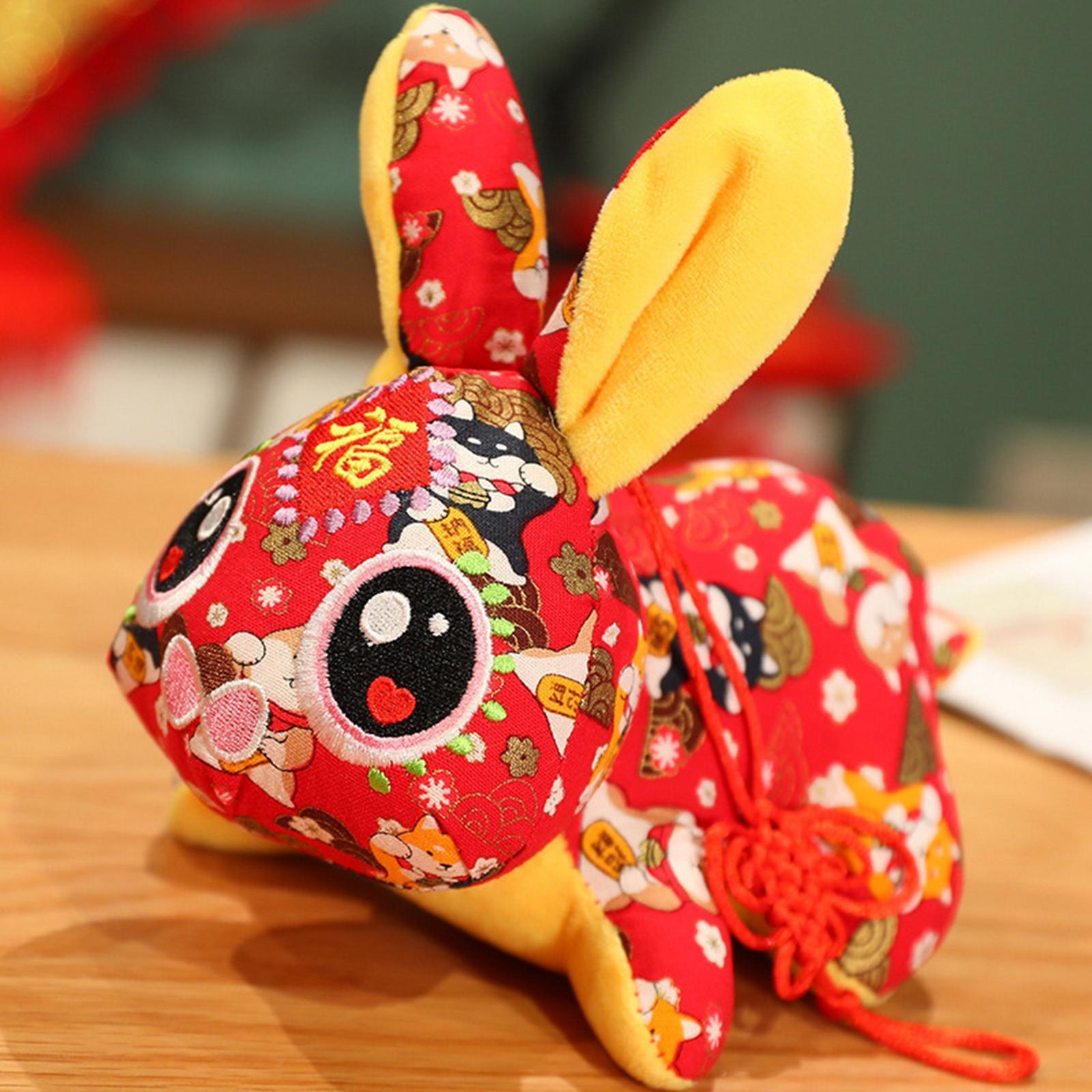 2x Cute Chinese New Year Rabbit Plush Toy Bunny Doll Holiday Stuffed Animal