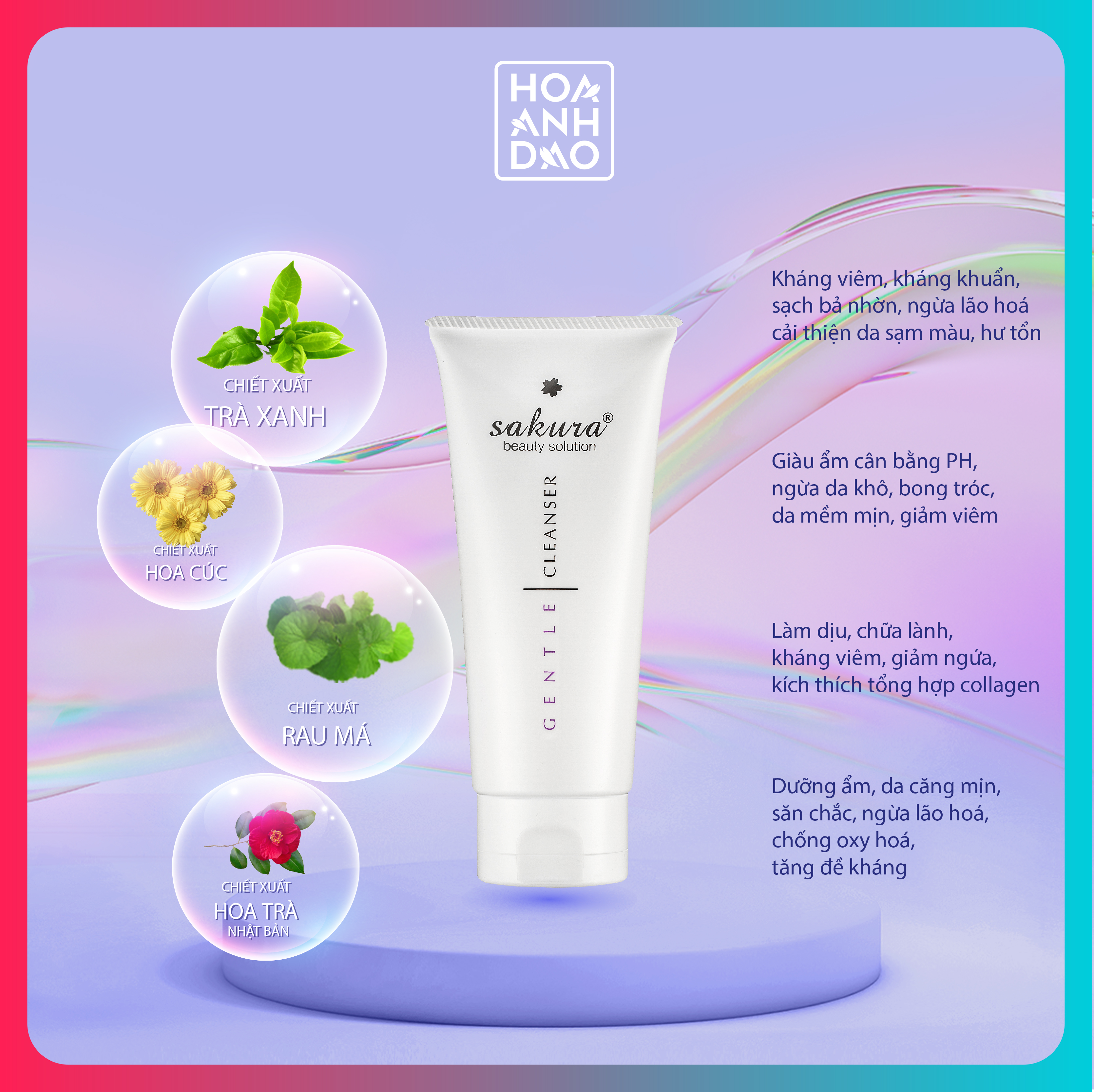 Sữa rửa mặt dành cho da nhạy cảm Sakura Gentle Cleanser