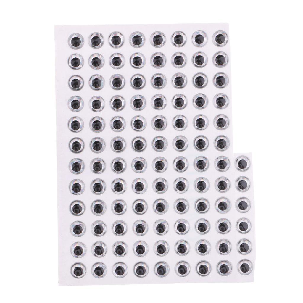 100pcs Fishing Lure Eyes Holographic Self Adhesive Eyes 3D Fish Eye DIY