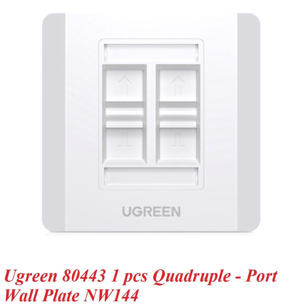 Ugreen UG80443NW144TK 1 cái có 4 lỗ rj45 - rj11 màu trắng Khung âm tường cắm hạt mạng và điện thoại chất liệu nhựa - HÀNG CHÍNH HÃNG