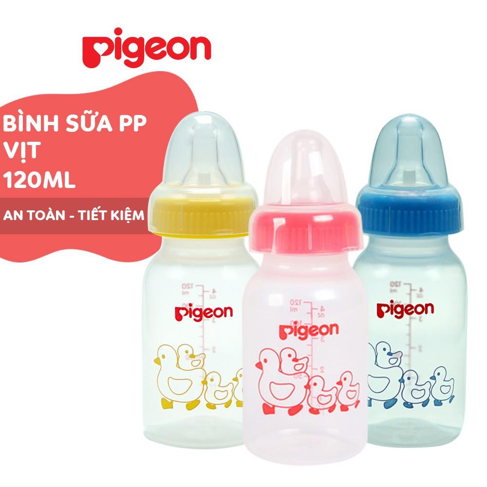 Bình sữa cổ hẹp PP tiêu chuẩn vịt Pigeon 120ml (2018)