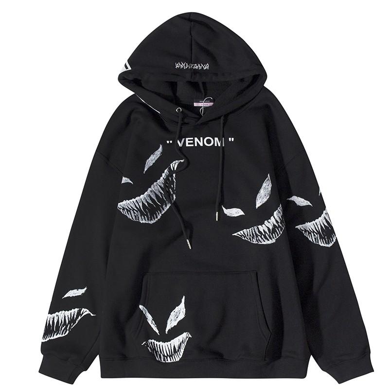 Áo khoác nỉ nam nữ hoodie Unisex Venom - Thun tay dài form rộng có mũ dáng suông basic ulzzang nam nữ HOT KN17