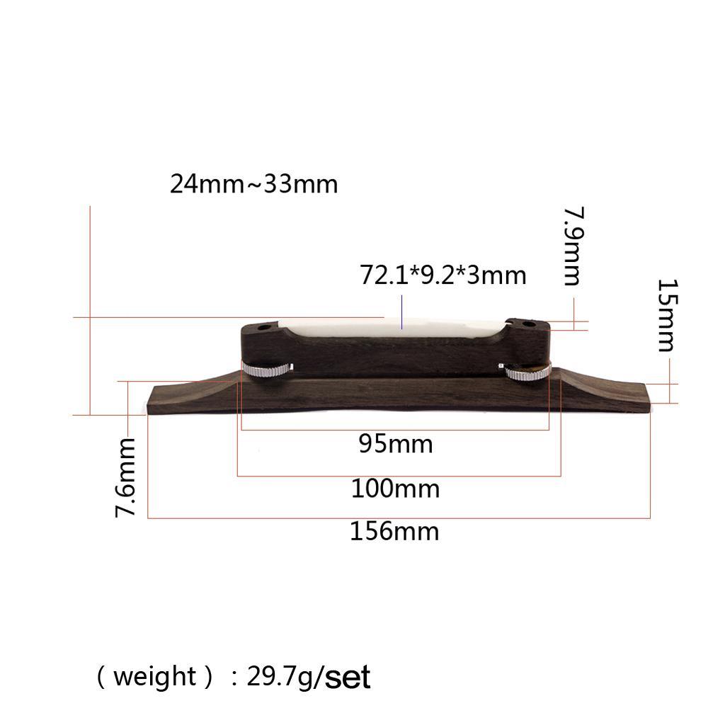 Archtop Guitar Rosewood Bridge with Bone Saddle