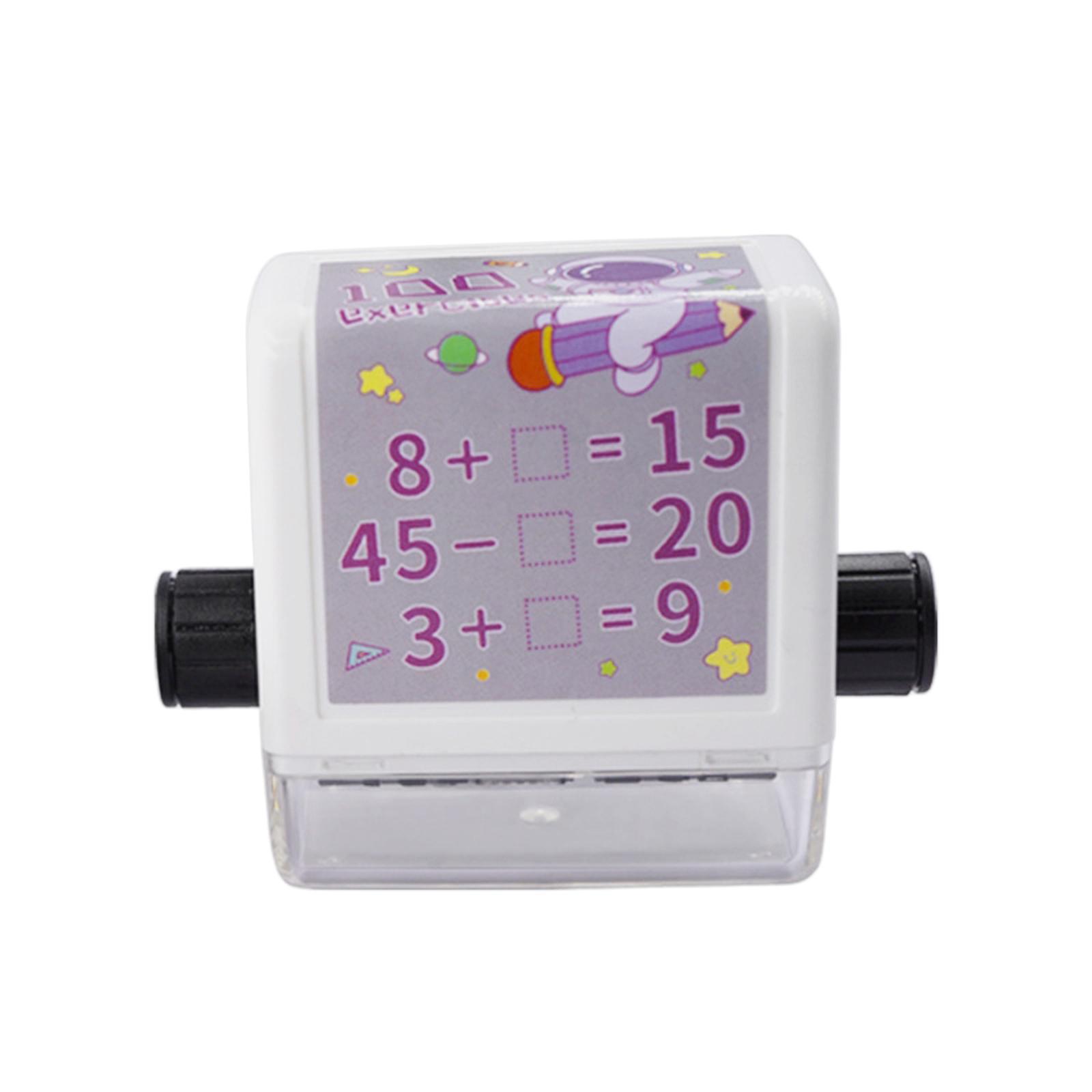 Portable Addition Subtraction Math Stamp Roller Practice Tool 1-100 School Supplies Exercises Educational Toy for School Preschool Teachers