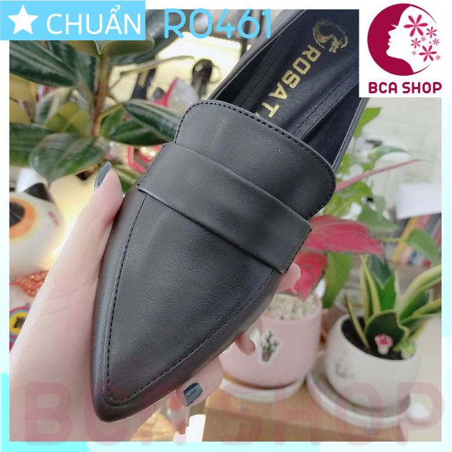 Giày cao gót nữ 5p RO461 ROSATA tại BCASHOP gót vuông cùng màu thân - màu đen