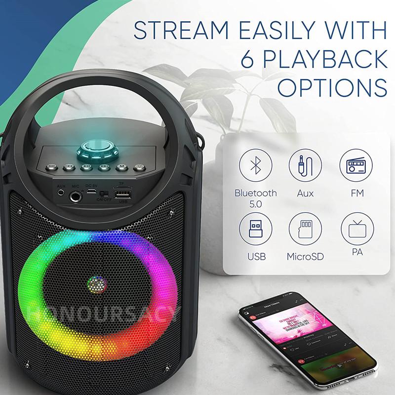 Loa Bluetooth Karaoke Di động Cột không dây di động Big Power STEREO Subwofer Bass Family Party Loa với MicrooneUSB TF Màu sắc: ZQS6122
