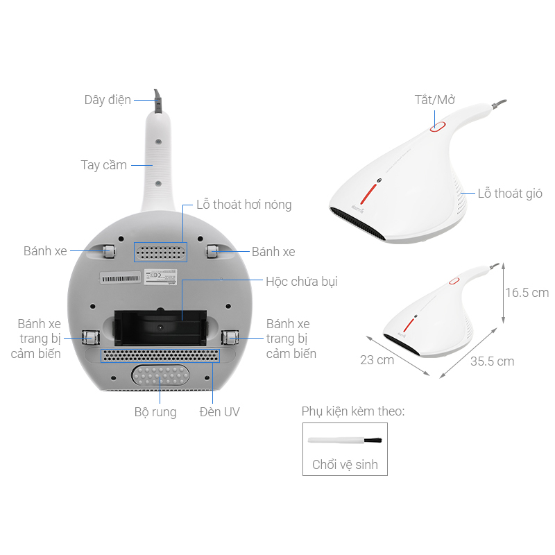 Máy Hút Bụi Giường Đệm Xiaomi Deerma CM800