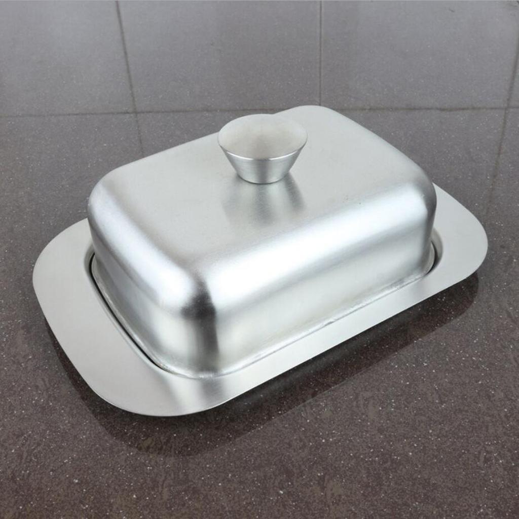 Stainless Steel Covered Butter Dish, Butter Serving Tray With Lid, Food Storage Container & Organizer Bins For Party Countertop