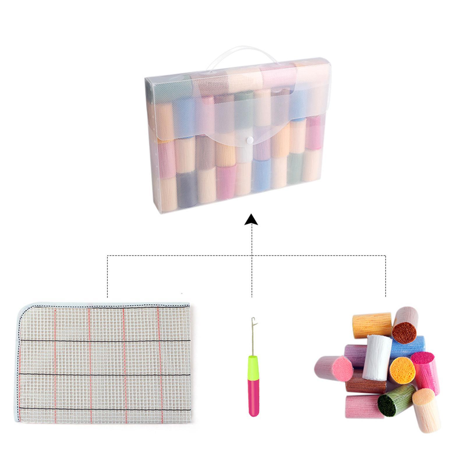 24 x 16" Latch Hook Rug Kits Home Decor Crochet Yarn DIY Rug Making Kits Cushion Unfinished Tapestry Mat for Adults Kids Craft