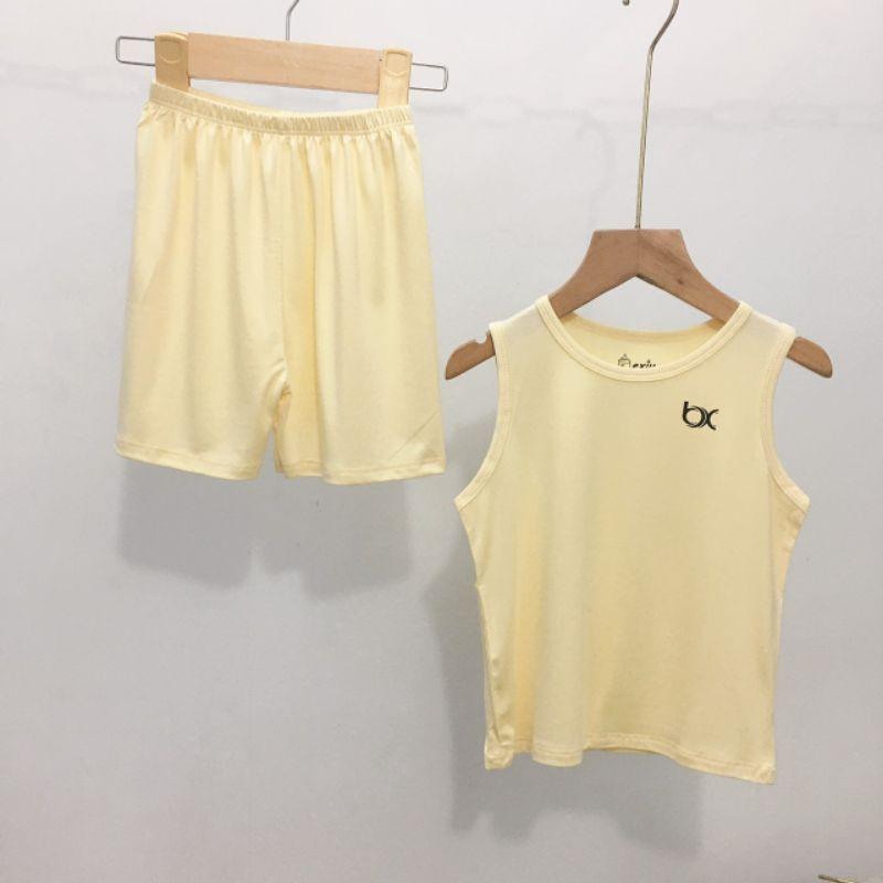 Bộ ba lỗ Bé Xíu Bexiu màu trơn chất thun lạnh mềm mịn mát cho bé trai và bé gái từ 5-19kg HÀNG CAO CẤP
