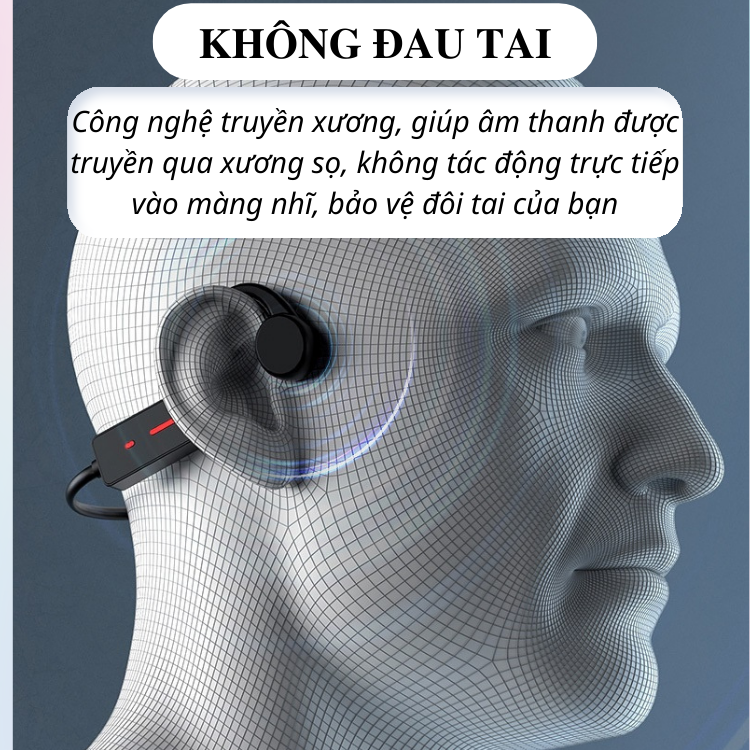 Tai Nghe Bluetooth Dẫn Xương Huqu G21 - Công Nghệ Sạc Từ Tính - Hàng Nhập Khẩu