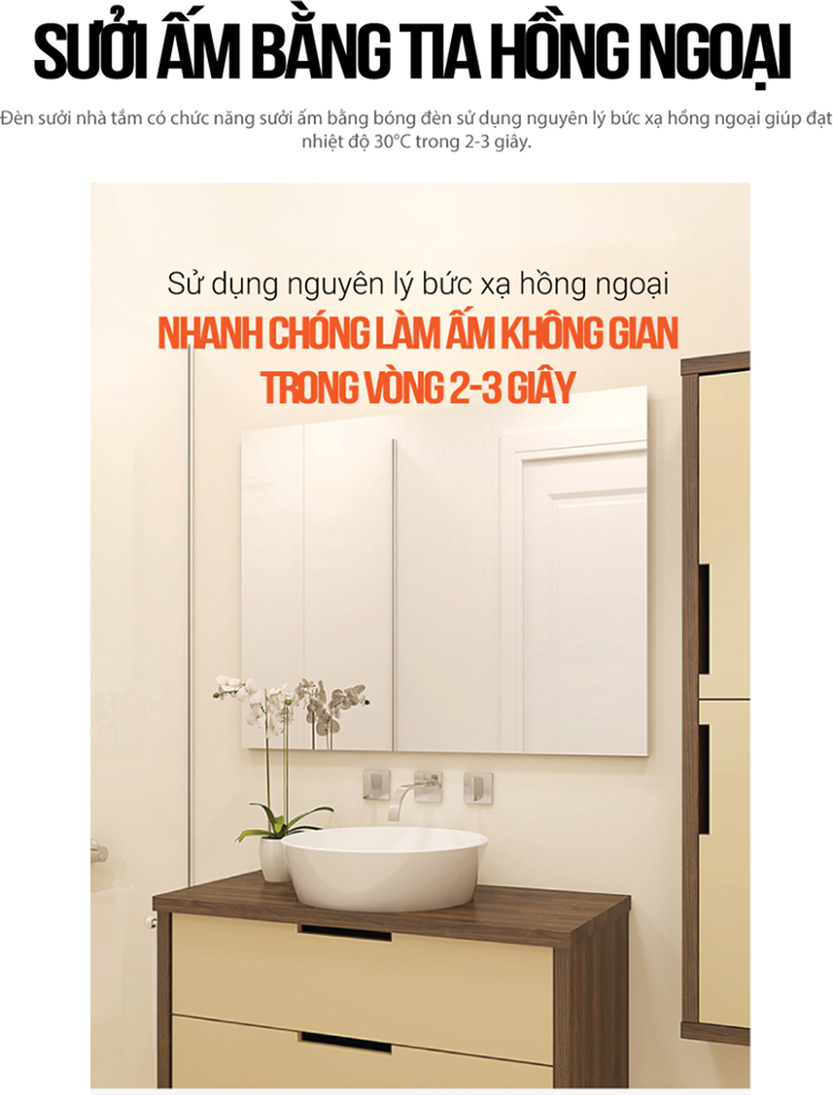 Đèn Sưởi Phòng Tắm Kangaroo KG247/KG247V - 2 Bóng - Hàng chính hãng