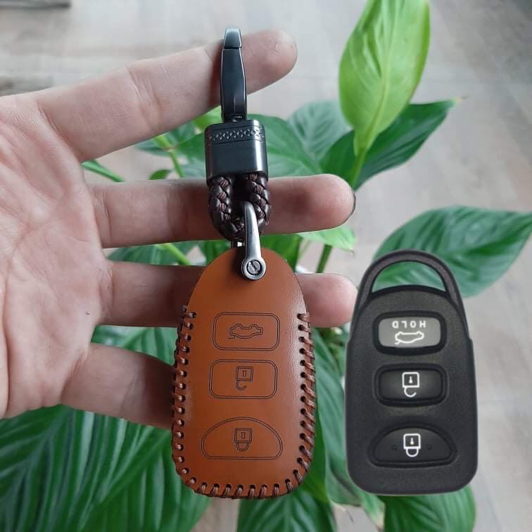 Bao Da Chìa Khóa Hyundai Avante, Santafe 2012 về trước [ Bảo Hành 2 năm] Da bò 100