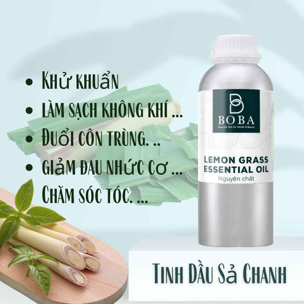 (HCM) Tinh Dầu Sả Chanh Boba Khuếch Tán Hương Thơm, Làm Dịu Không Khí, Kiểm Soát mùi, TD Lít Dùng Cho Spa, Gym